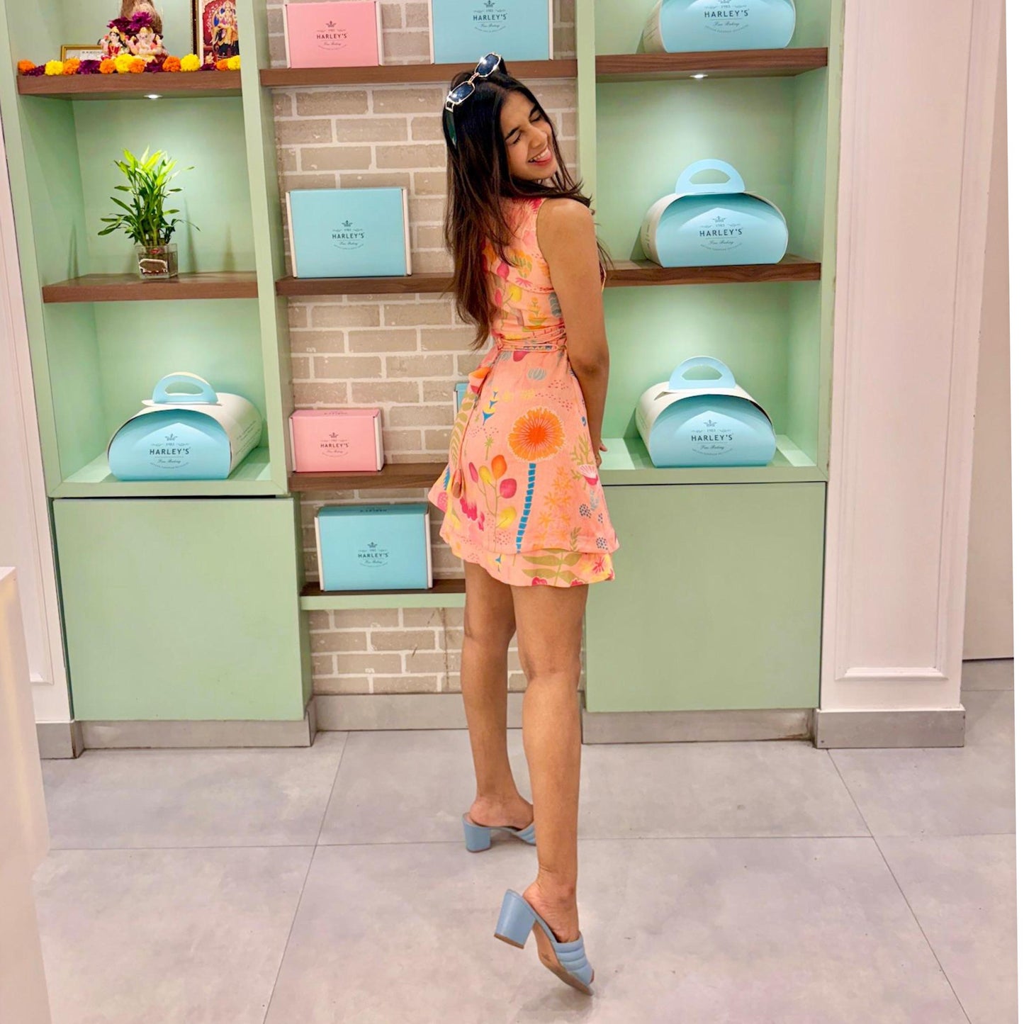 Blushing Florals Tie-Up Dress