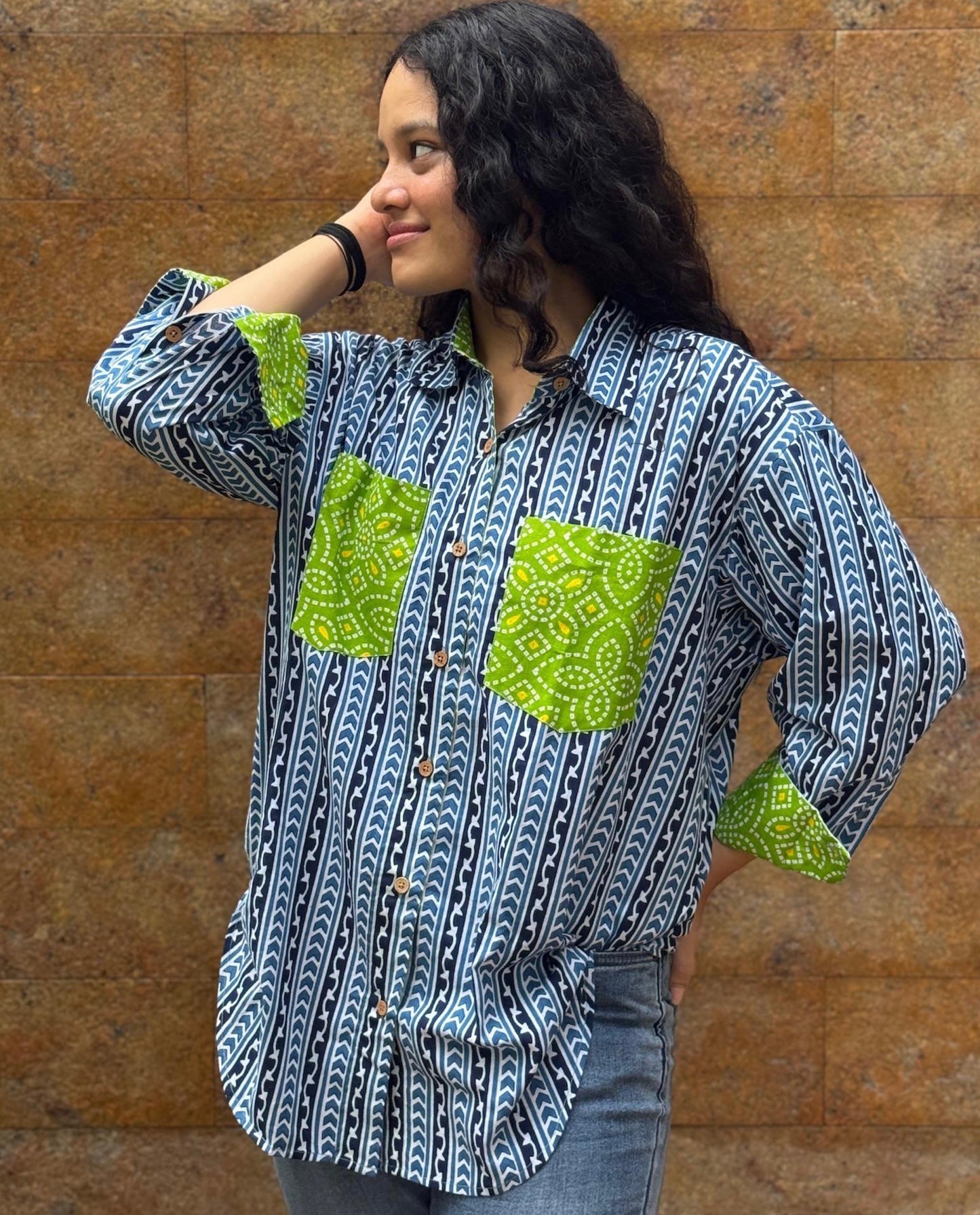 Lime Splash Indigo Shirt