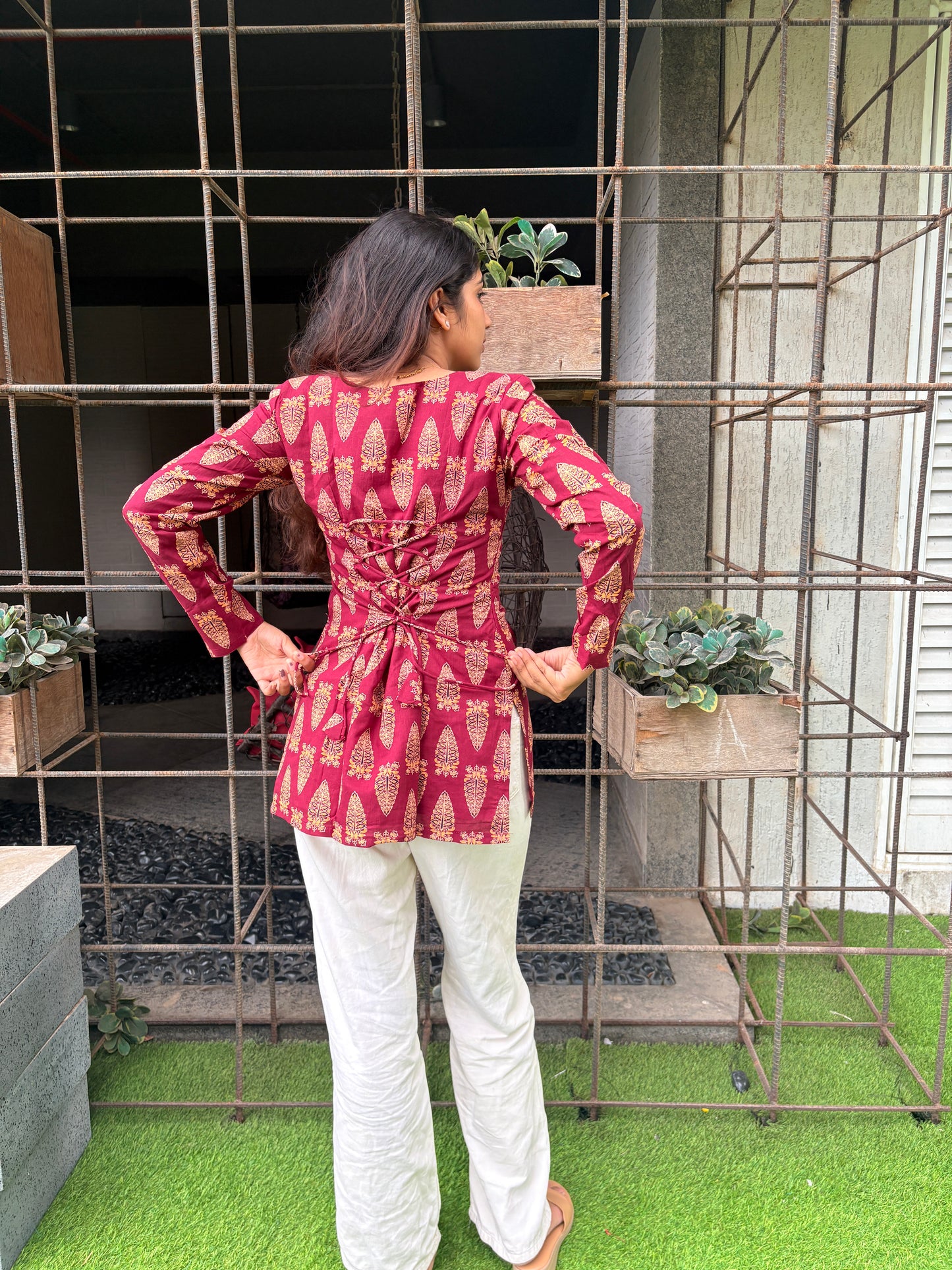 Roop Square-Neck Corset Kurti