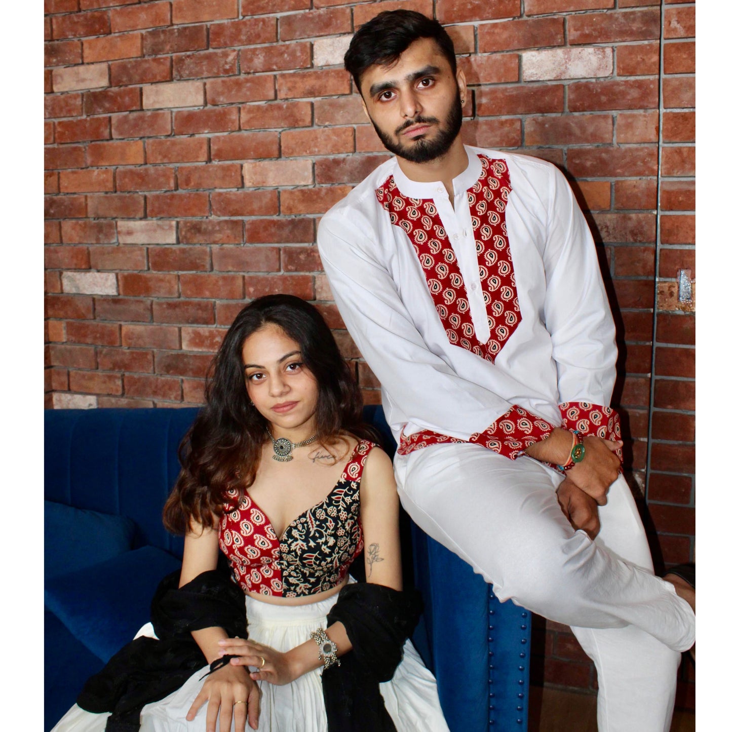 Lal Ishq Dual Blouse and Short Kurta Combo