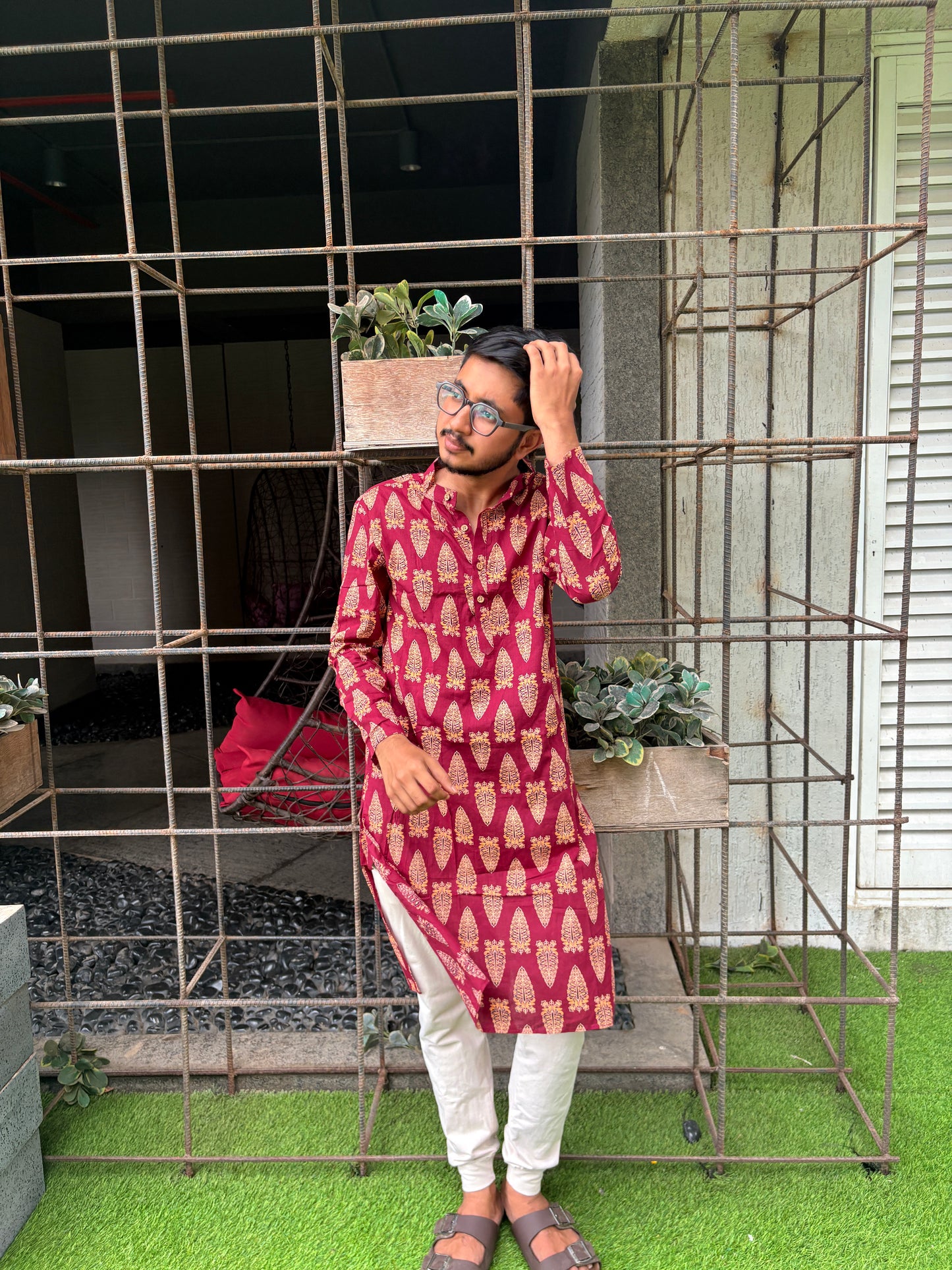 Dev Deep Wine Kurta