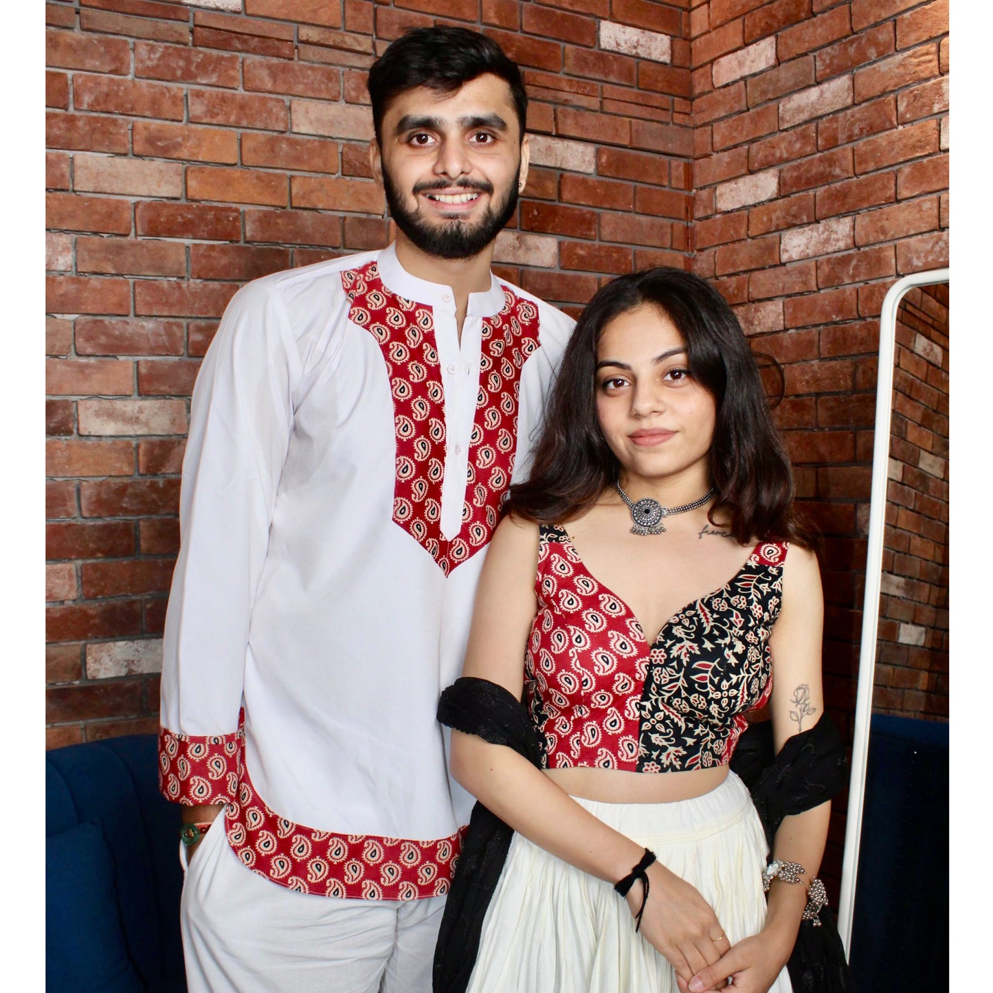 Lal Ishq Dual Blouse and Short Kurta Combo