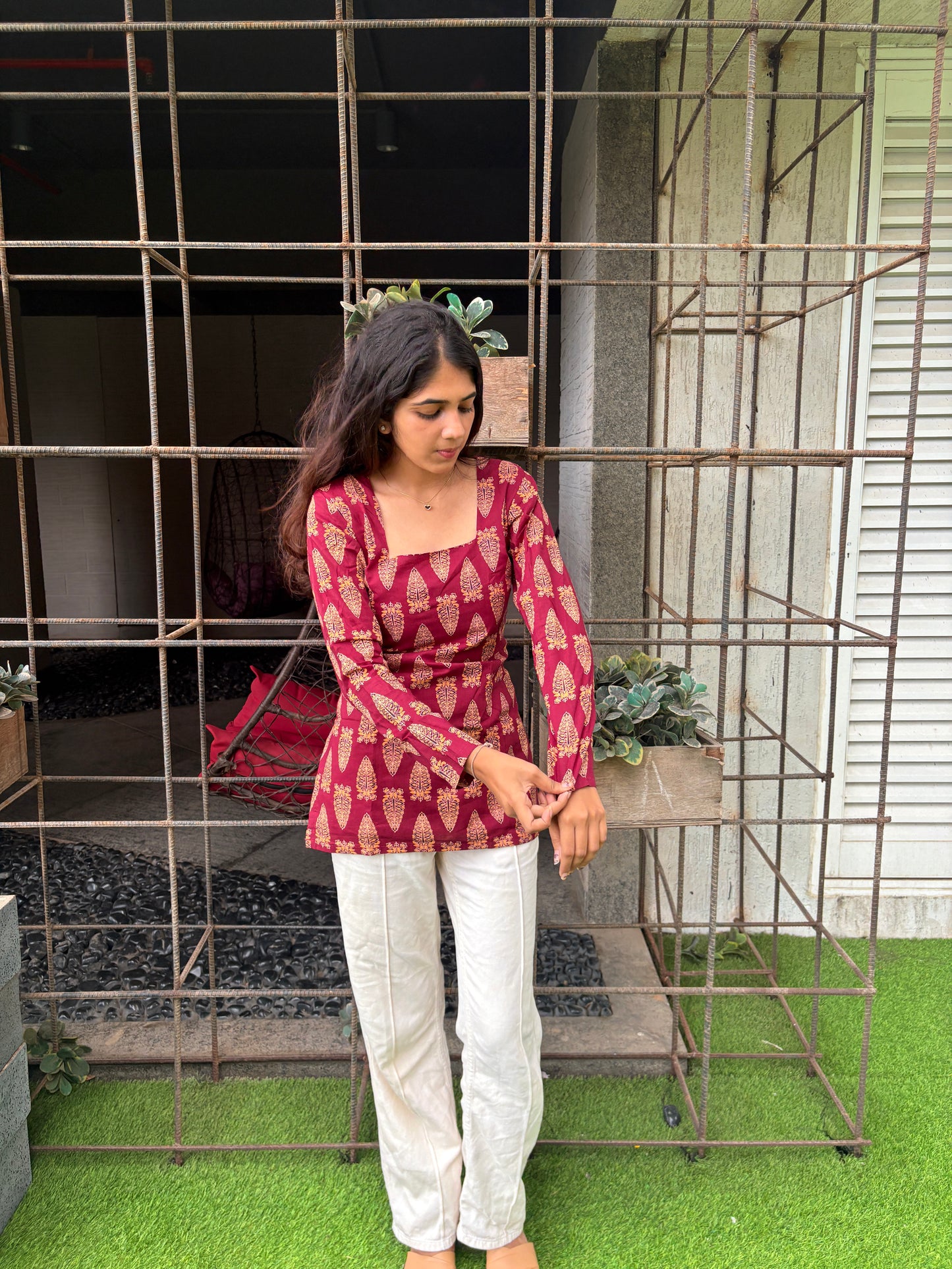 Roop Square-Neck Corset Kurti