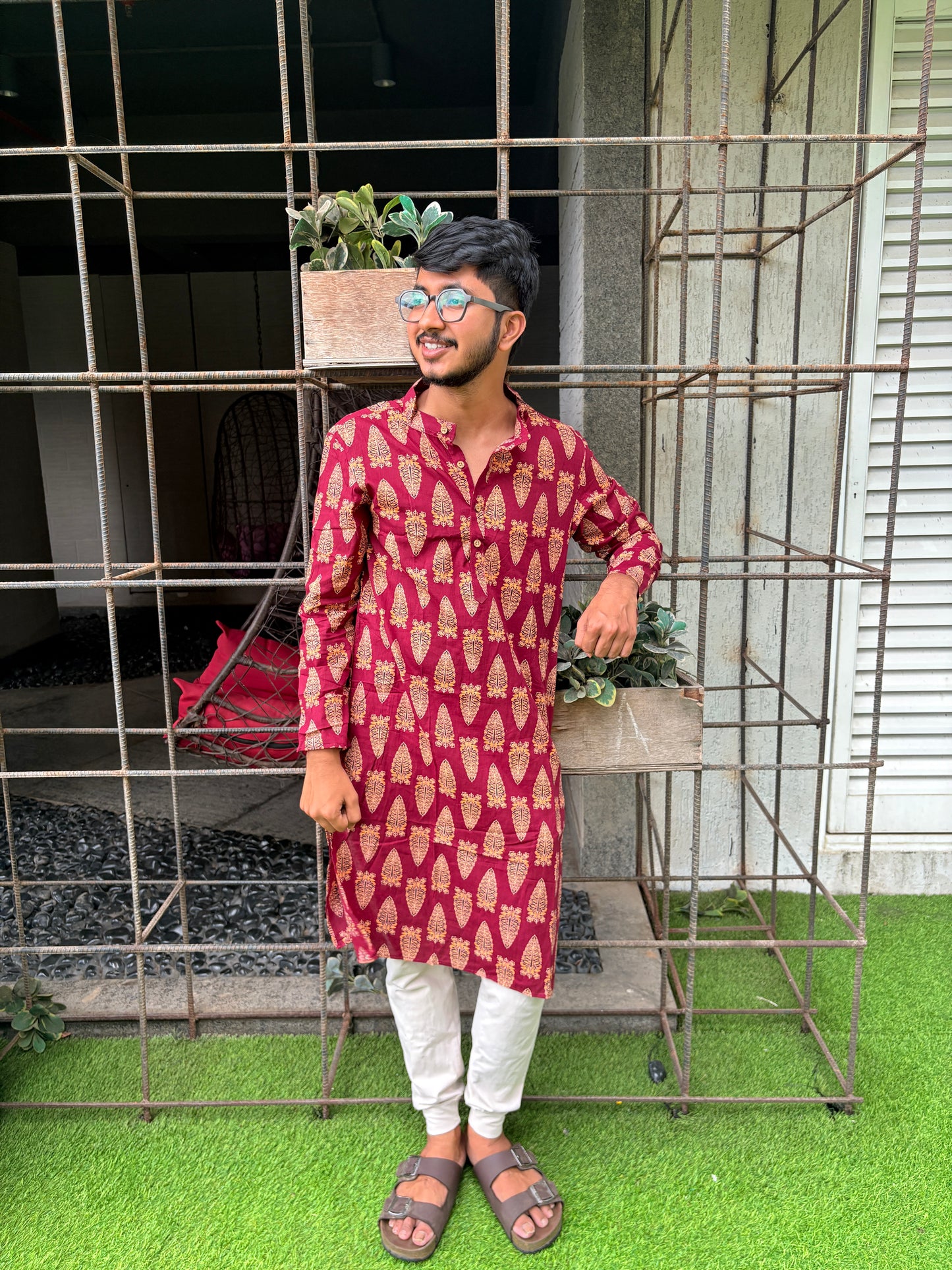Dev Deep Wine Kurta