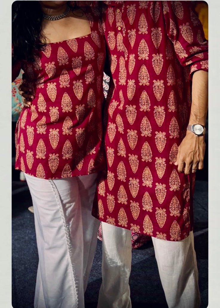 Sharaabi Rang Long Kurta Combo