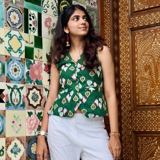 Inaya Handblock Vest Top