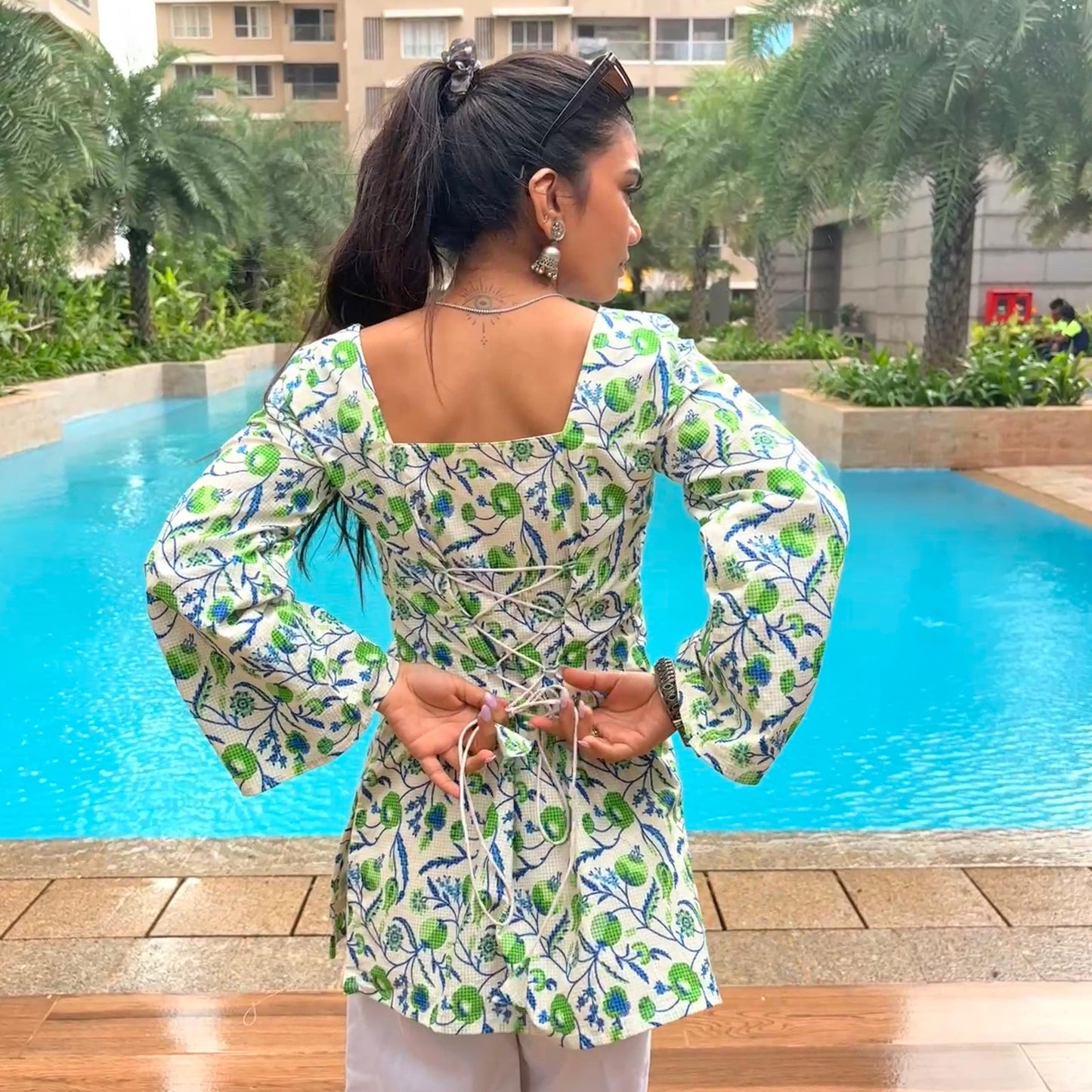 Maahi Bell Sleeve Corset Kurti