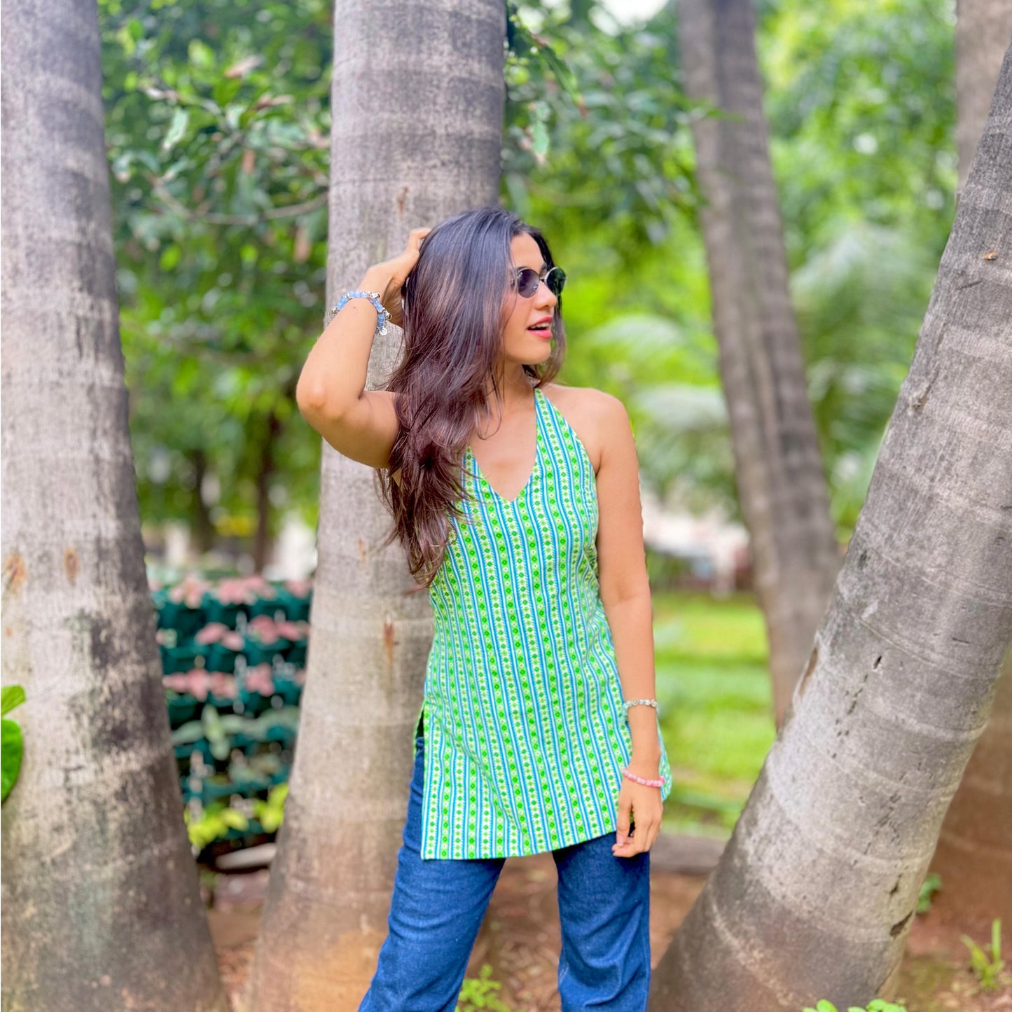 Aisha Halterneck Corset Kurti